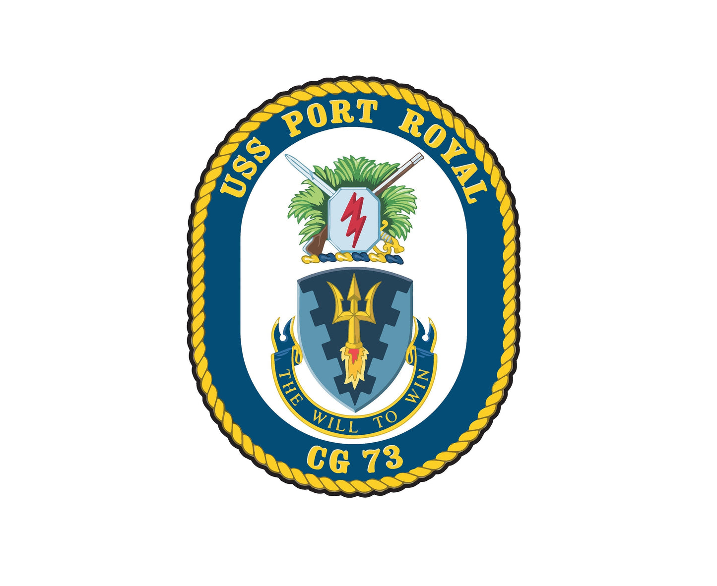 USS Port Royal CG-73 Badge Sticker Decal Ticonderoga Class Cruiser Car Sticker Bumper Sticker for Car Emblem