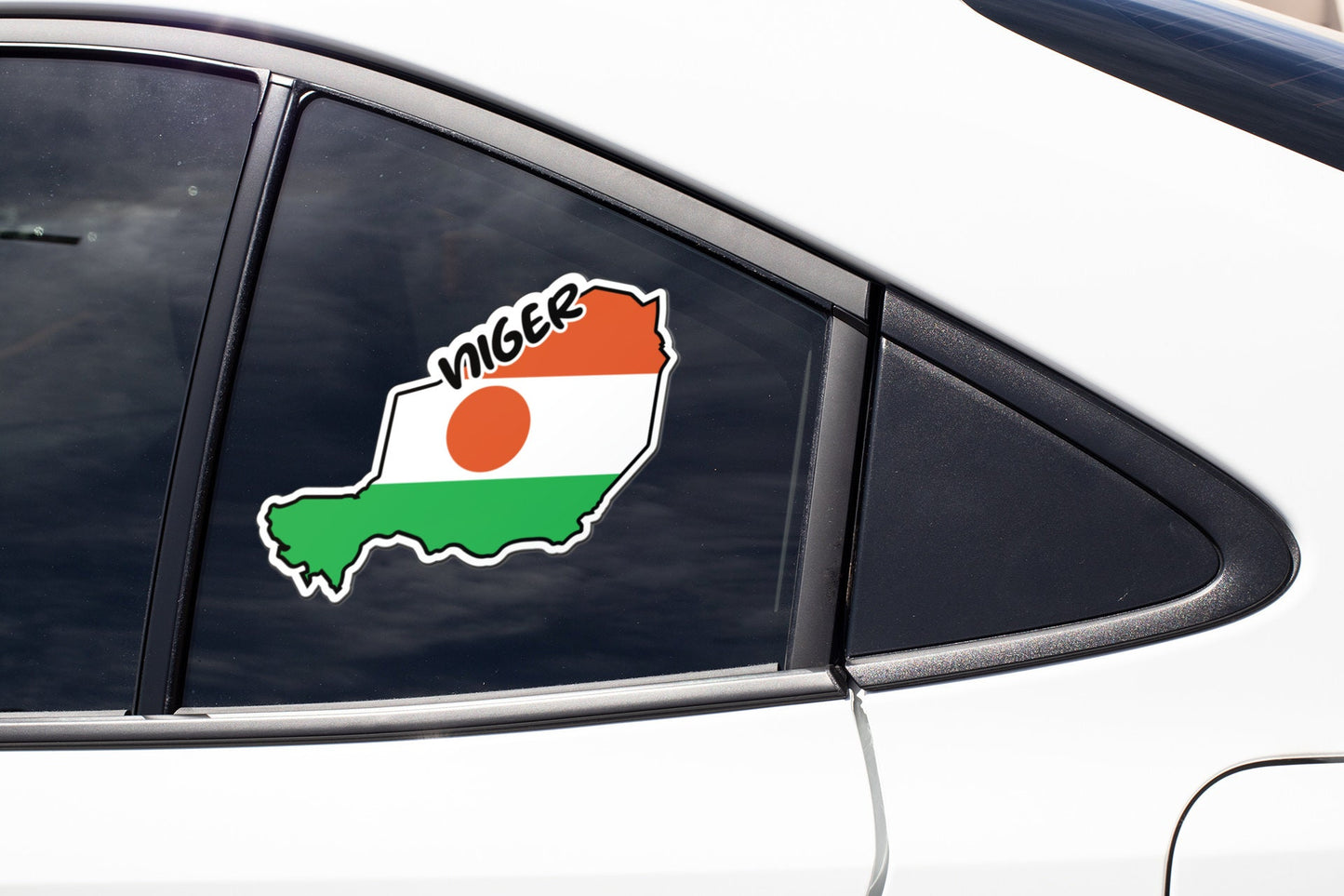 Niger Map Flag Sticker Decal