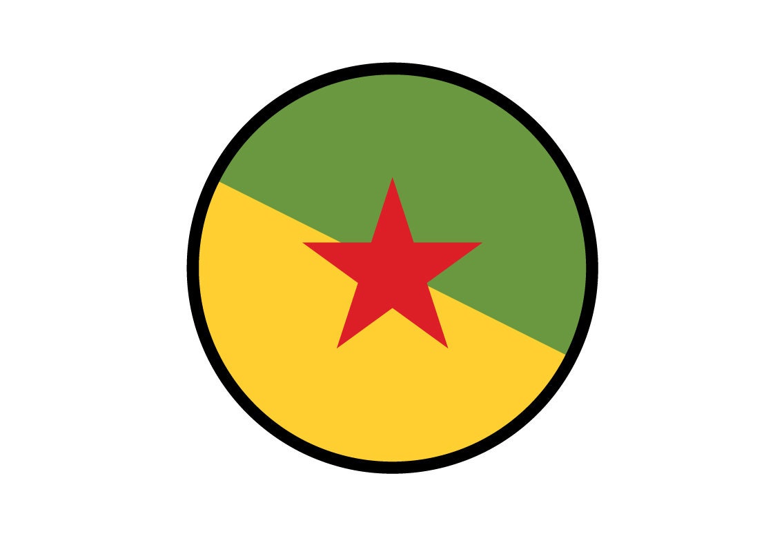 French Guiana Flag Circle Sticker Decal