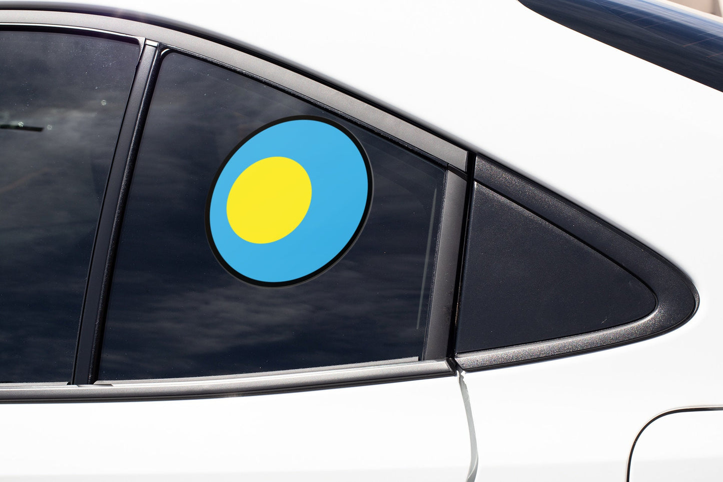 Palau Flag Circle Sticker Decal