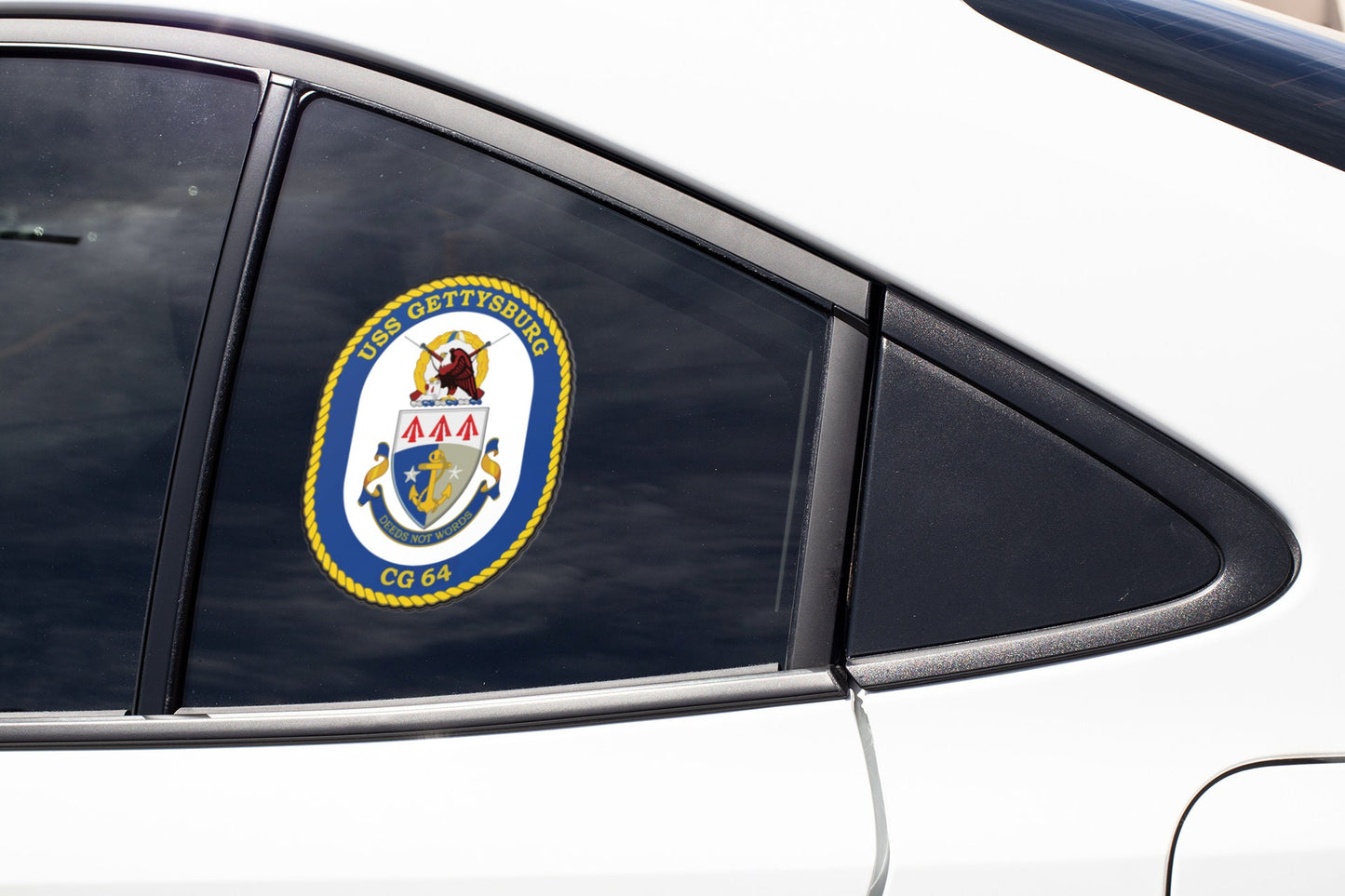 USS Gettysburg CG-64 Badge Sticker Decal Ticonderoga Class Cruiser Car Sticker Bumper Sticker for Car Emblem