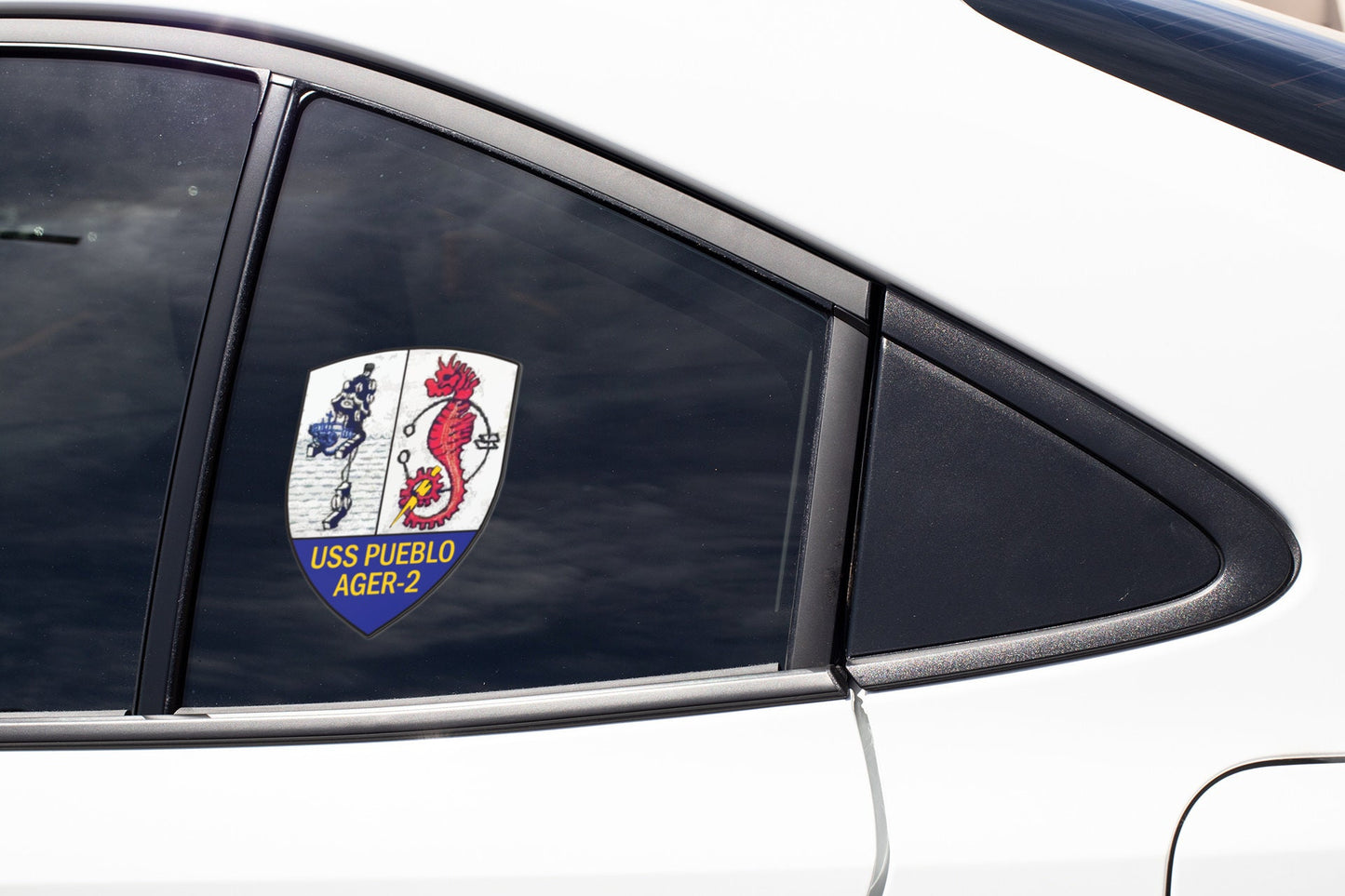 USS Pueblo AGER-2 Badge Sticker Decal Banner Class Technical research ship Car Sticker Bumper Sticker for Car Emblem