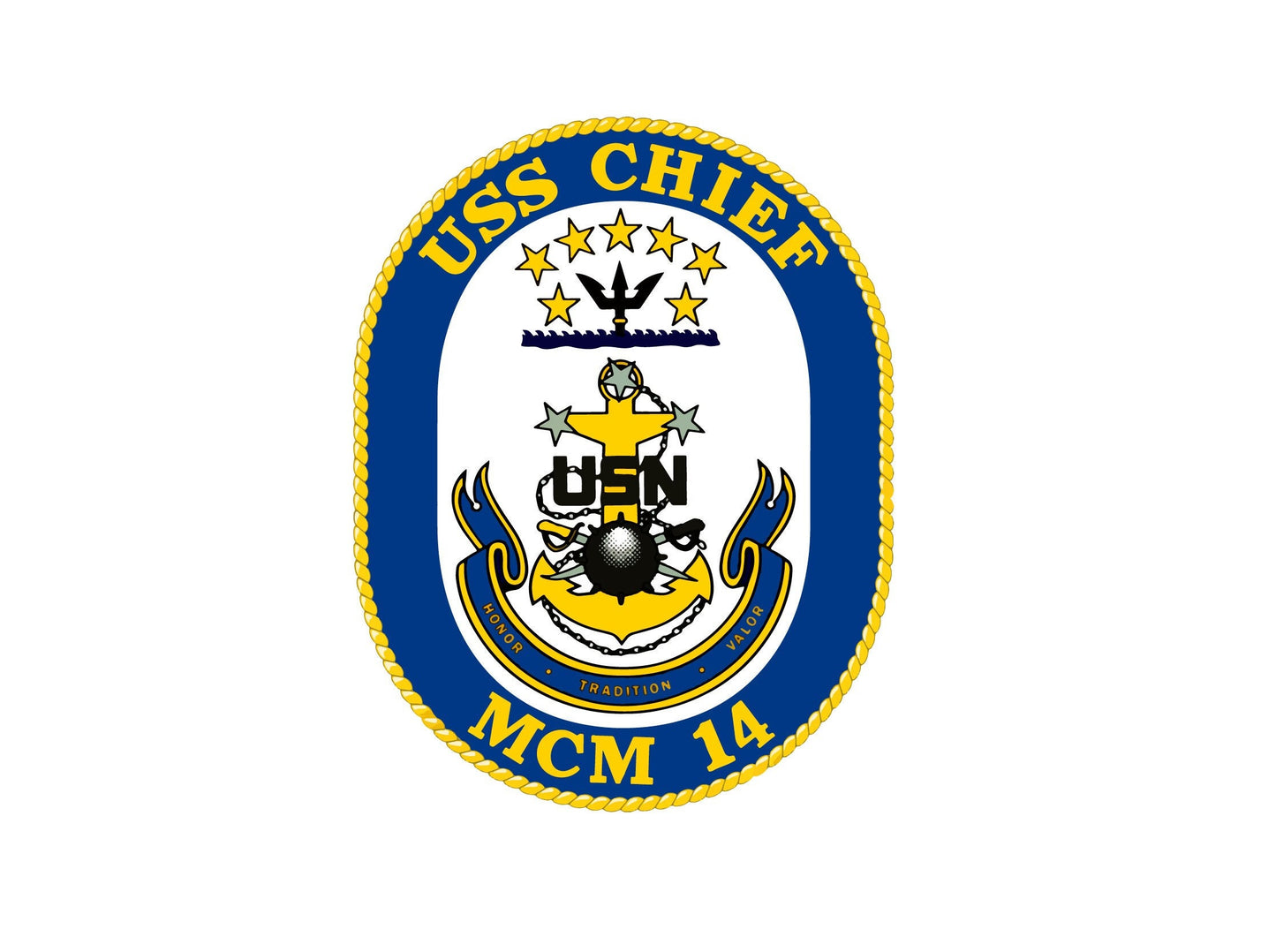 USS Chief MCM-14 Badge Sticker Decal Avenger Class Mine countermeasures ship Car Sticker Bumper Sticker for Car Emblem