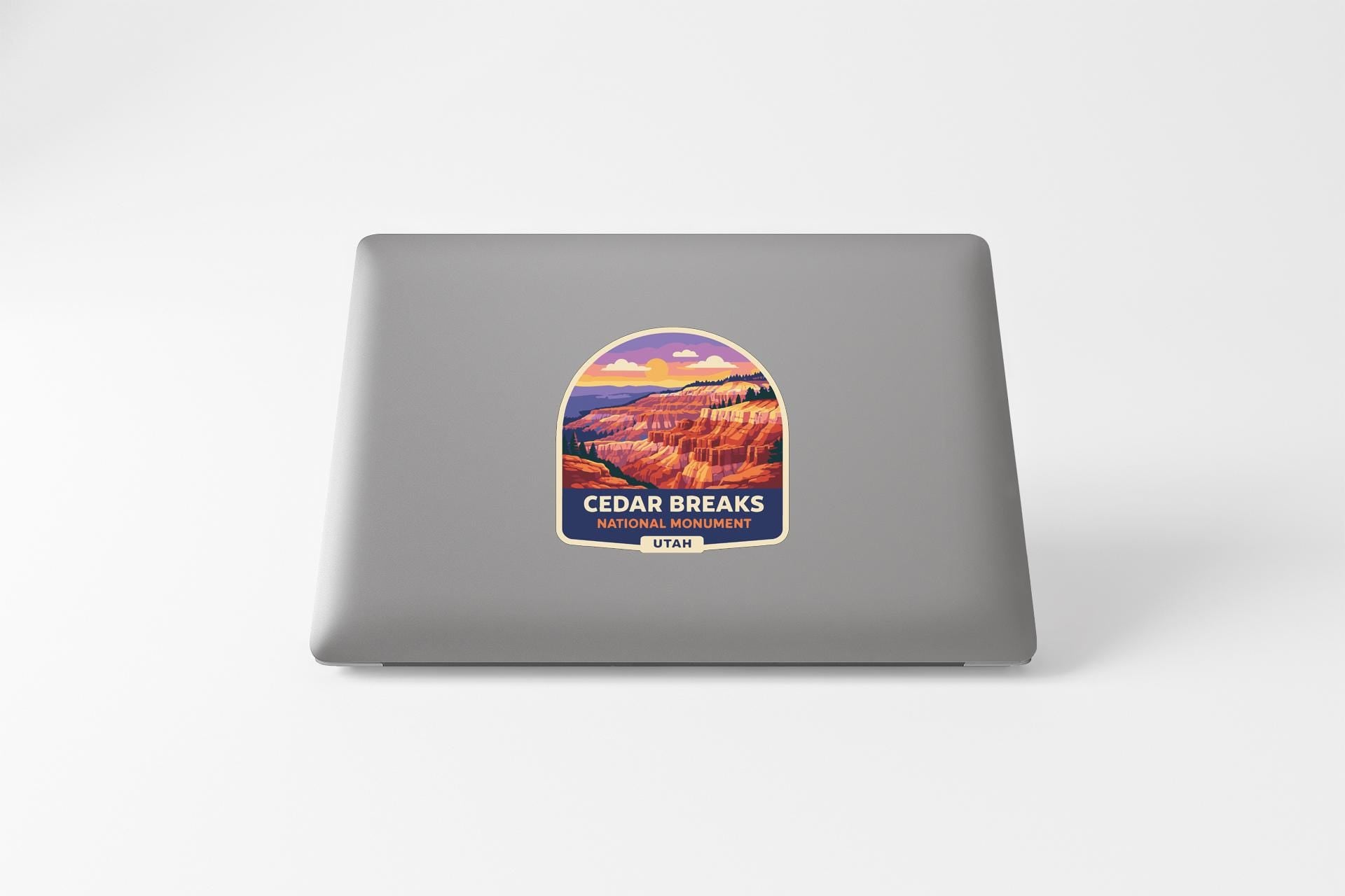 a sticker or decal of the scenic CEDAR BREAKS National Monument in Utah.