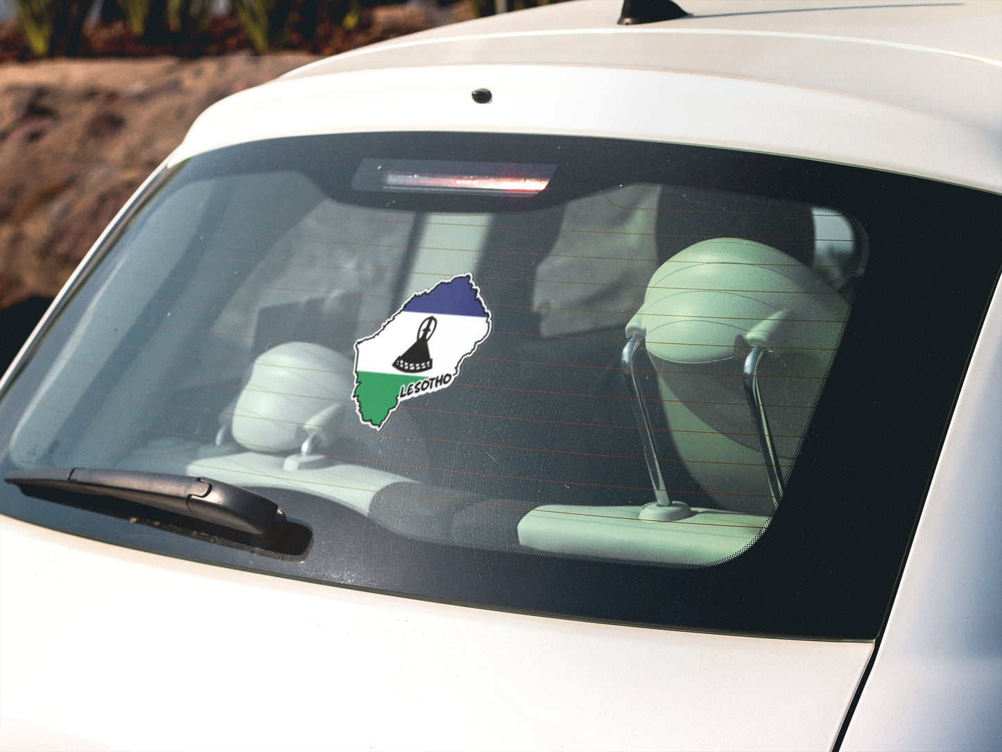Lesotho Map Flag Sticker Decal