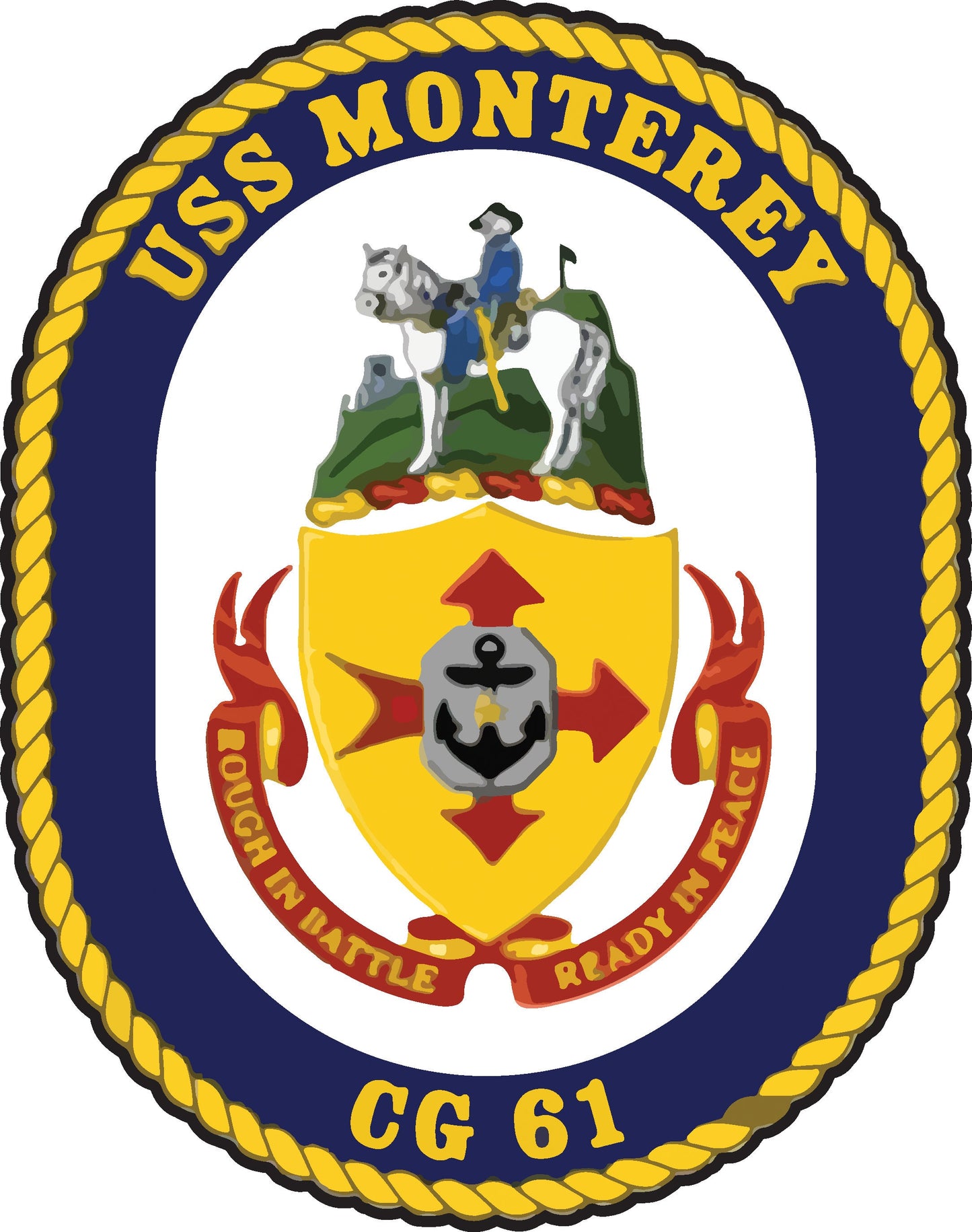 USS Monterey CG-61 Badge Iron On Heat Transfer Vinyl HTV Ticonderoga Class Cruiser
