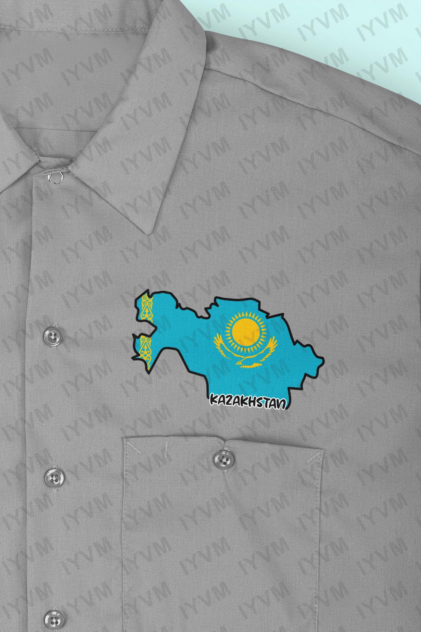 Kazakhstan Map Iron On Heat Transfer Vinyl HTV / Republic of Kazakhstan / Қазақстан Республикасы / Nur-Sultan / Kazakh / Kazakhstani