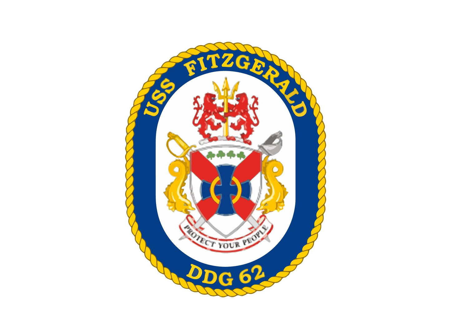 USS Fitzgerald DDG-62 Badge Sticker Decal Arleigh Burke Class Destroyer Car Sticker Bumper Sticker for Car Emblem