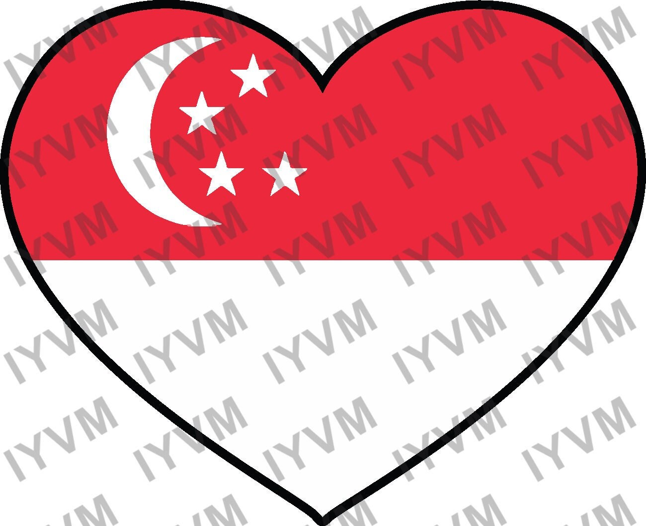 Singapore Flag Sticker Decal / Republic of Singapore / Majulah Singapura / Singaporean /