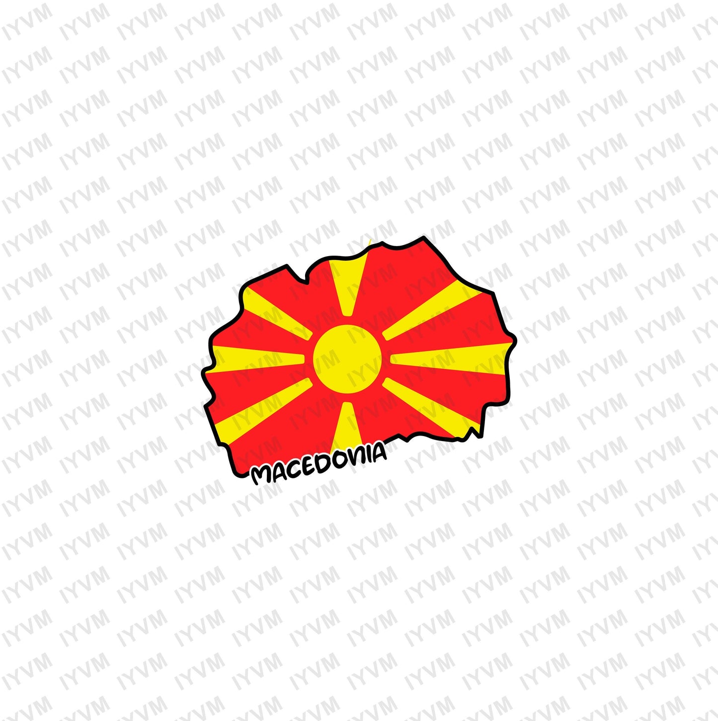 Macedonia Map Iron On Heat Transfer Vinyl HTV / Republic of North Macedonia / Република Северна Македонија / Skopje / Macedonian