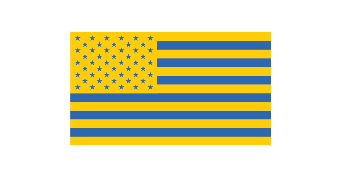 USA Stand with Ukraine Flag Sticker Decal Slava Ukraini Glory to Ukraine Stand with Ukraine Russia Invasion Anti War No War Pray for Ukraine