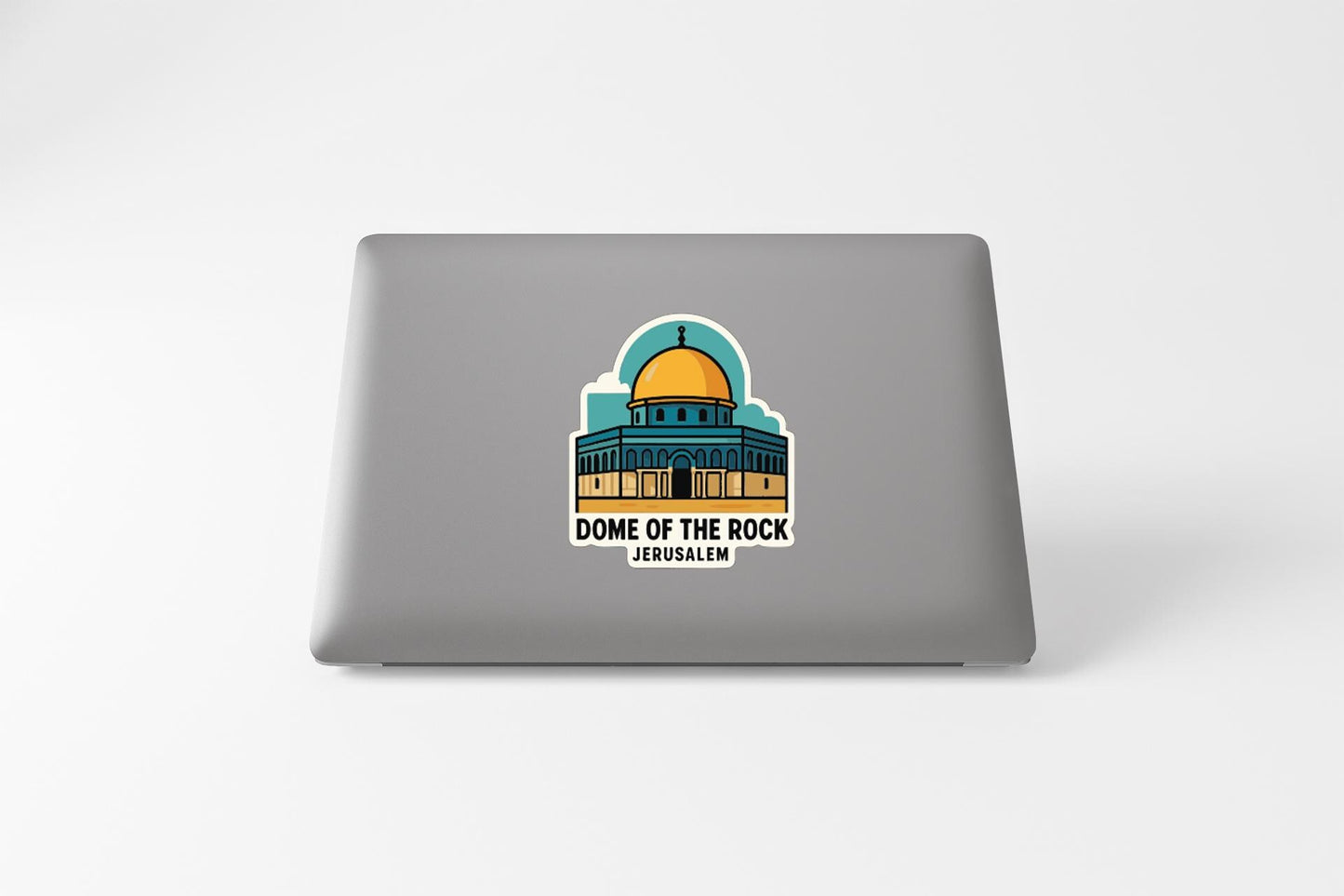 a sticker or decal of the Dome of the Rock, a significant landmark in Jerusalem.