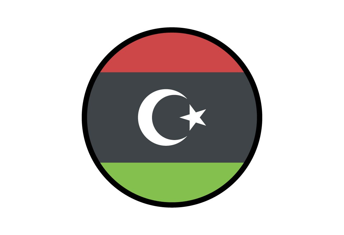 Libya Flag Circle Sticker Decal
