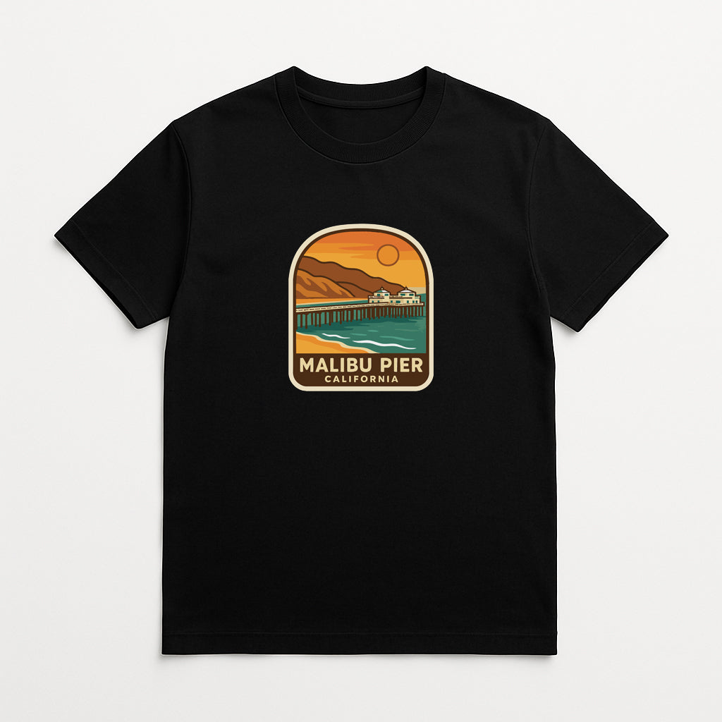 Malibu Pier California Iron On Heat Transfer Vinyl HTV Die-Cut Symbolic Landmark