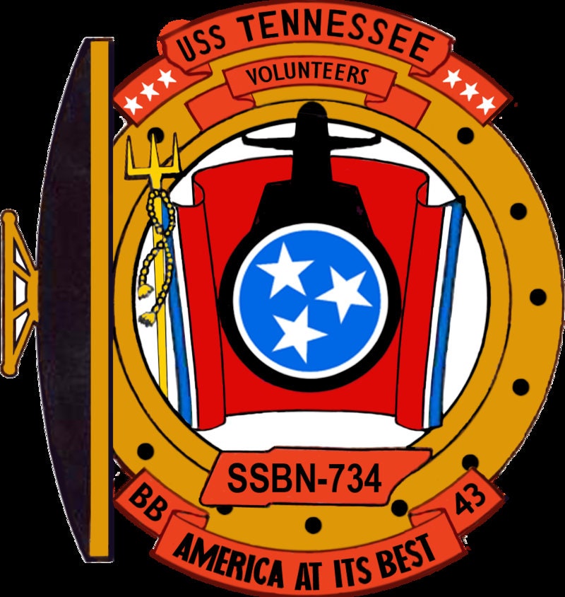 USS Tennessee SSBN-734 Badge Iron On Heat Transfer Vinyl HTV Ohio Class Ballistic missile submarine