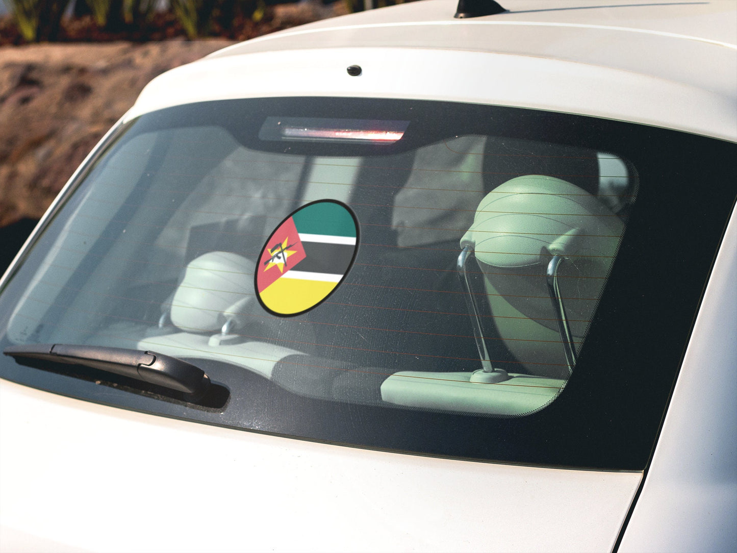 Mozambique Flag Circle Sticker Decal