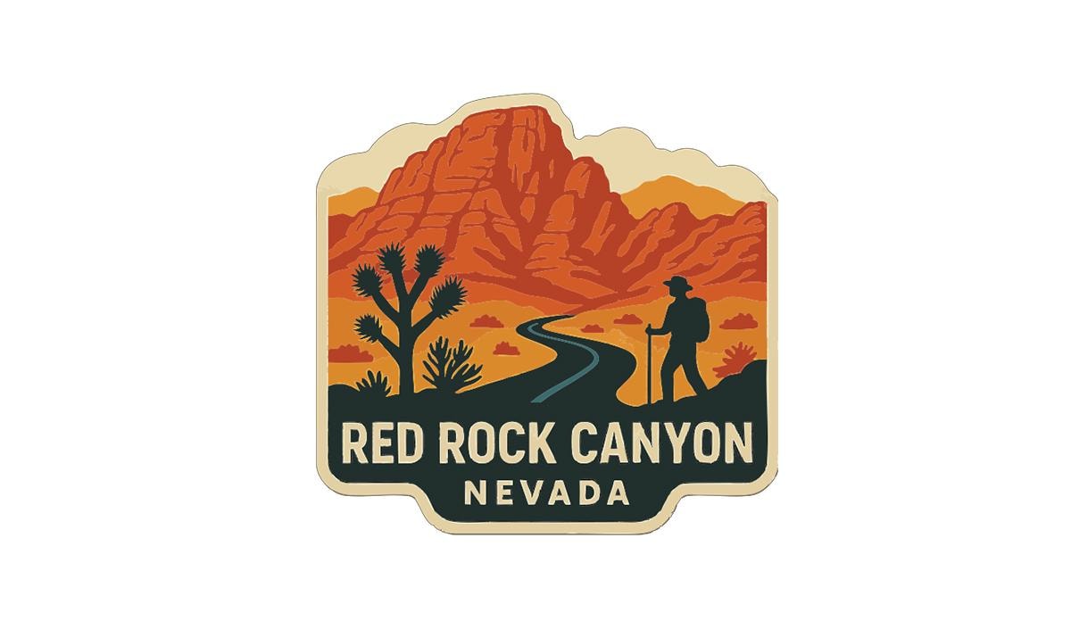 Red Rock Canyon Nevada Iron On Heat Transfer Vinyl HTV Die-Cut Symbolic Landmark
