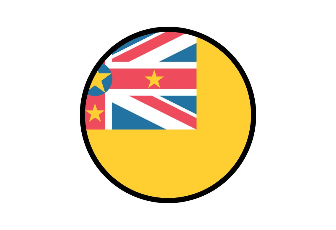 Niue Flag Circle Sticker Decal