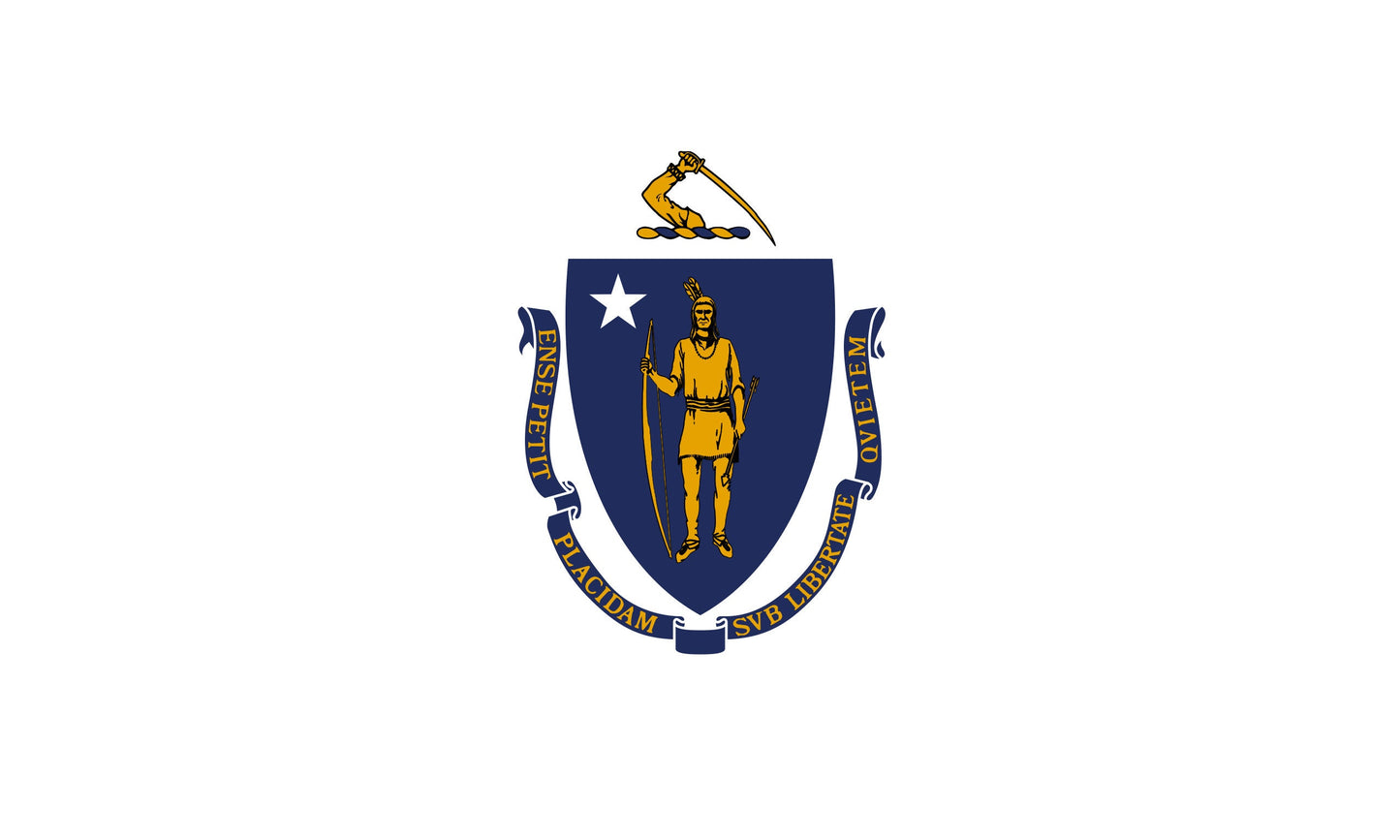 State of Massachusetts Flag Iron On Heat Transfer Vinyl HTV  Massachusetts State  Boston  The Bay State  Baked Bean State  Codfish State /