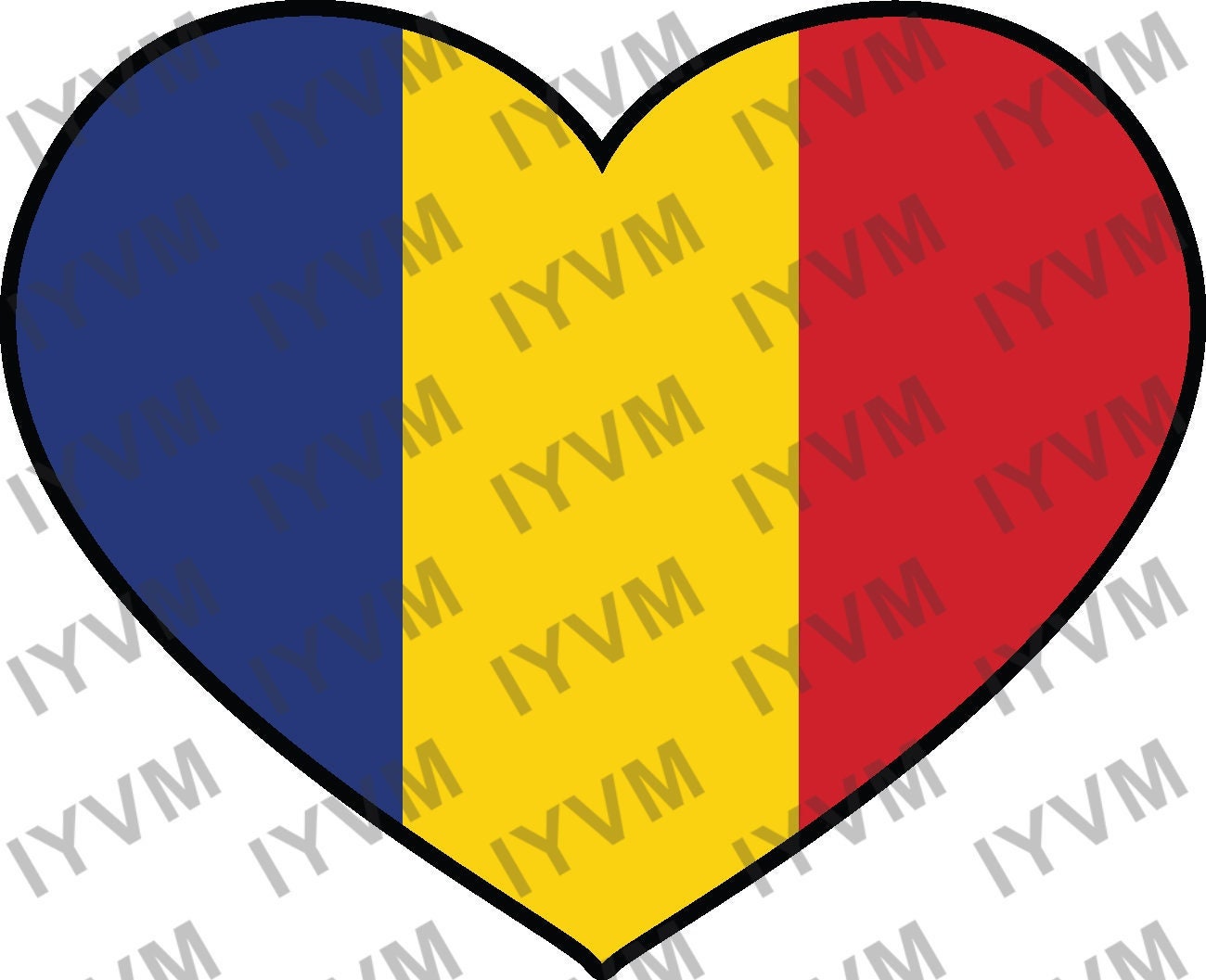 Romania Flag Heart Sticker Decal / România / Bucharest / Romanian