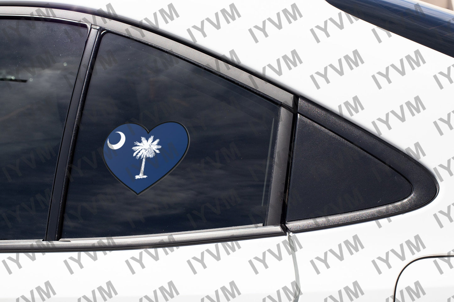 State of South Carolina Flag Heart Sticker Decal  USA South Carolina State  Columbia  The Palmetto State  Iodine Products State