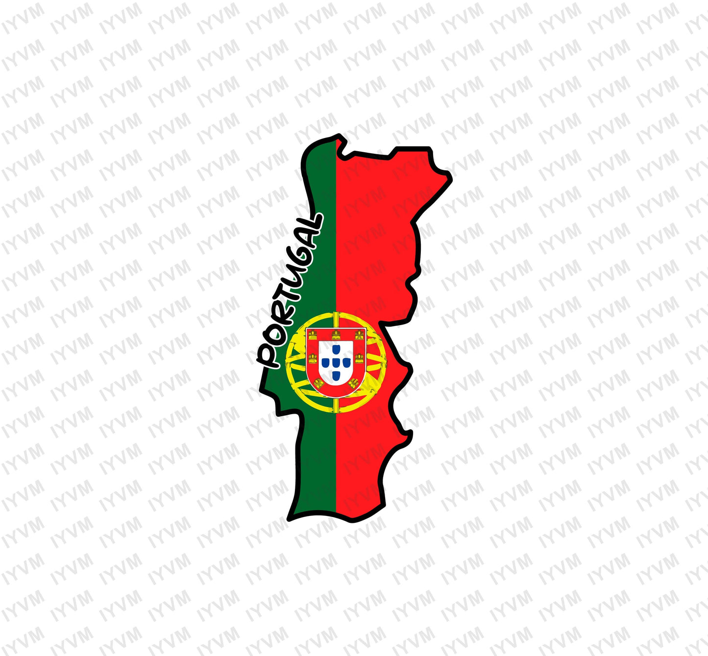 Portugal Map Iron On Heat Transfer Vinyl HTV / Portuguese Republic / Esta é a ditosa Pátria minha amada / Lisbon / Portuguese