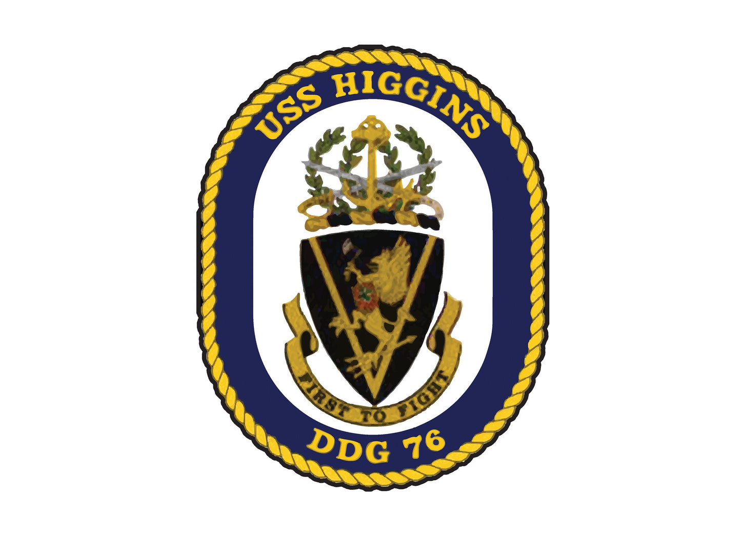 USS Higgins DDG-76 Badge Sticker Decal Arleigh Burke Class Destroyer Car Sticker Bumper Sticker for Car Emblem