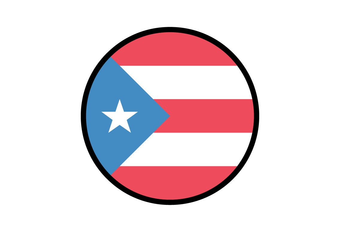 Puerto Rico Flag Circle Sticker Decal