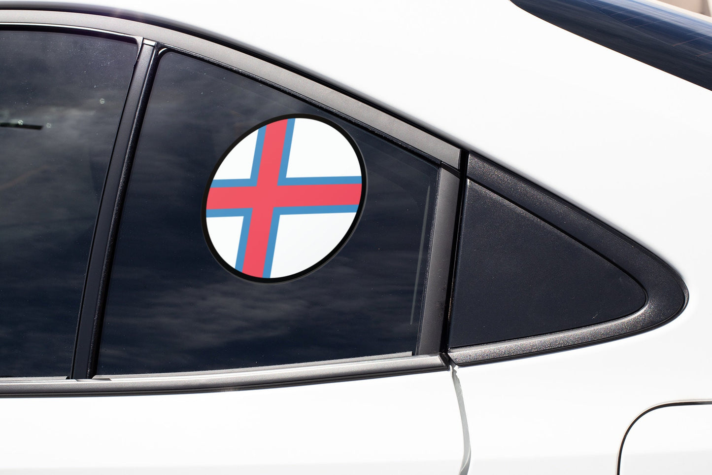 Faroe Islands Flag Circle Sticker Decal