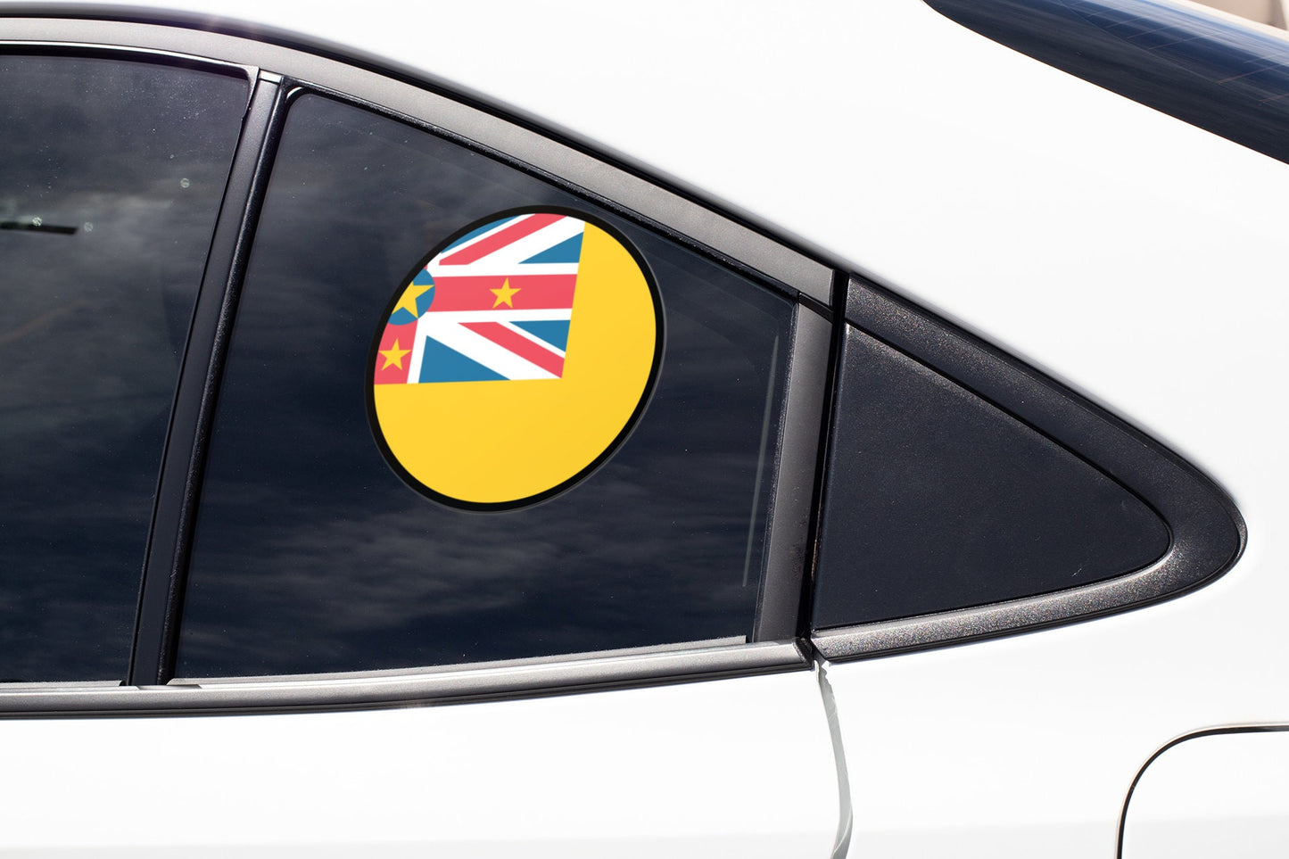 Niue Flag Circle Sticker Decal