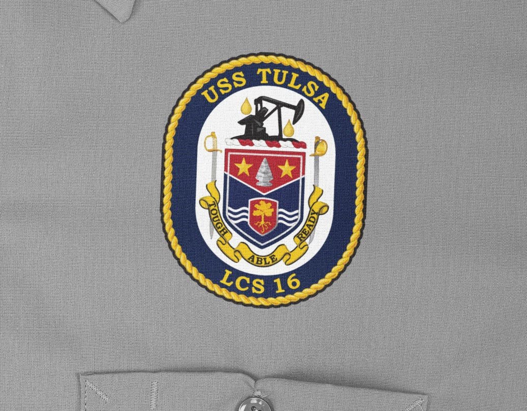 USS Tulsa LCS-16 Badge Iron On Heat Transfer Vinyl HTV Independence Class Littoral Combat Ship