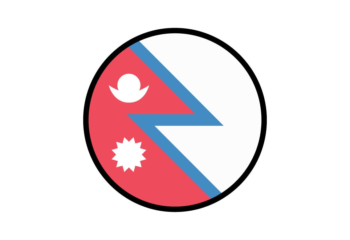 Nepal Flag Circle Sticker Decal