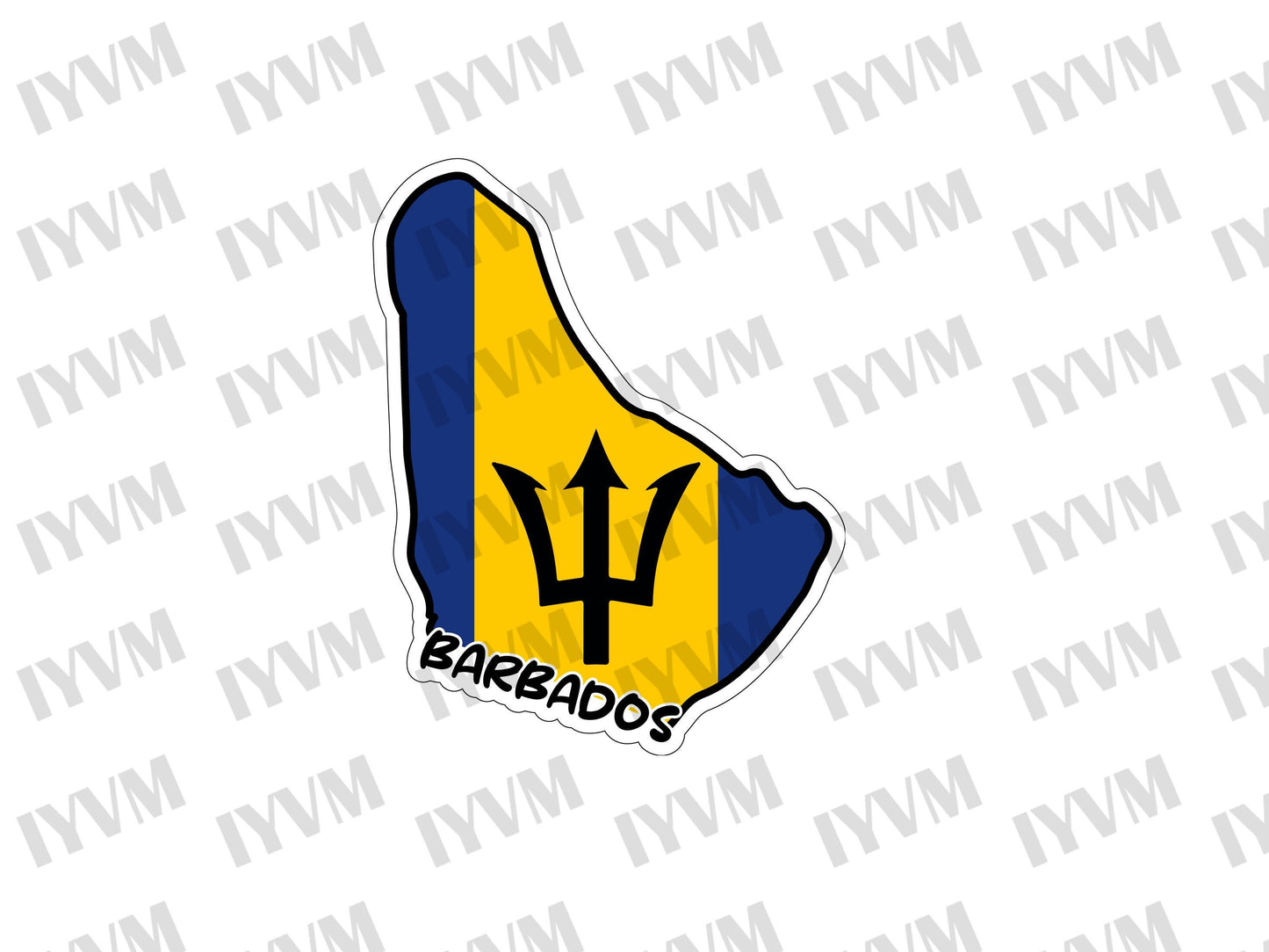 Barbados Map Flag Sticker Decal / Bridgetown  / Pride and Industry / Barbadian Bajan
