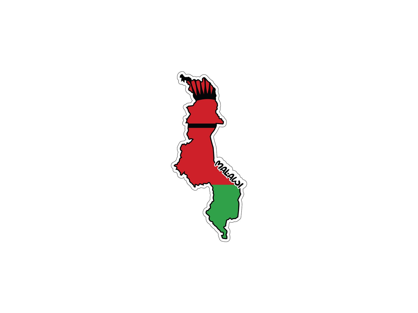 Malawi Map Flag Sticker Decal