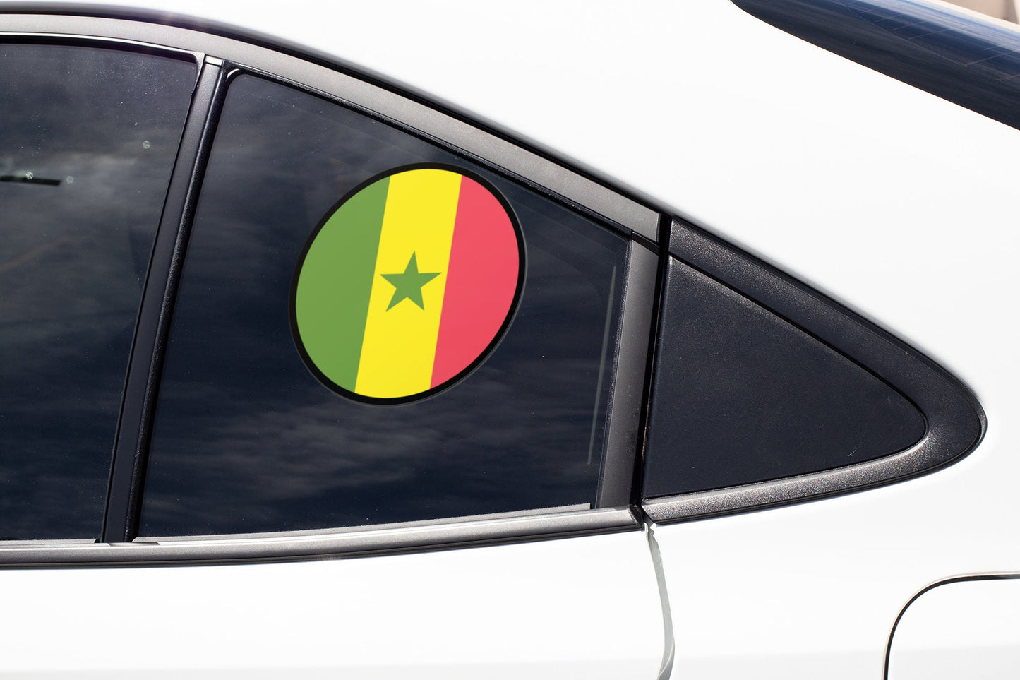 Senegal Flag Circle Sticker Decal