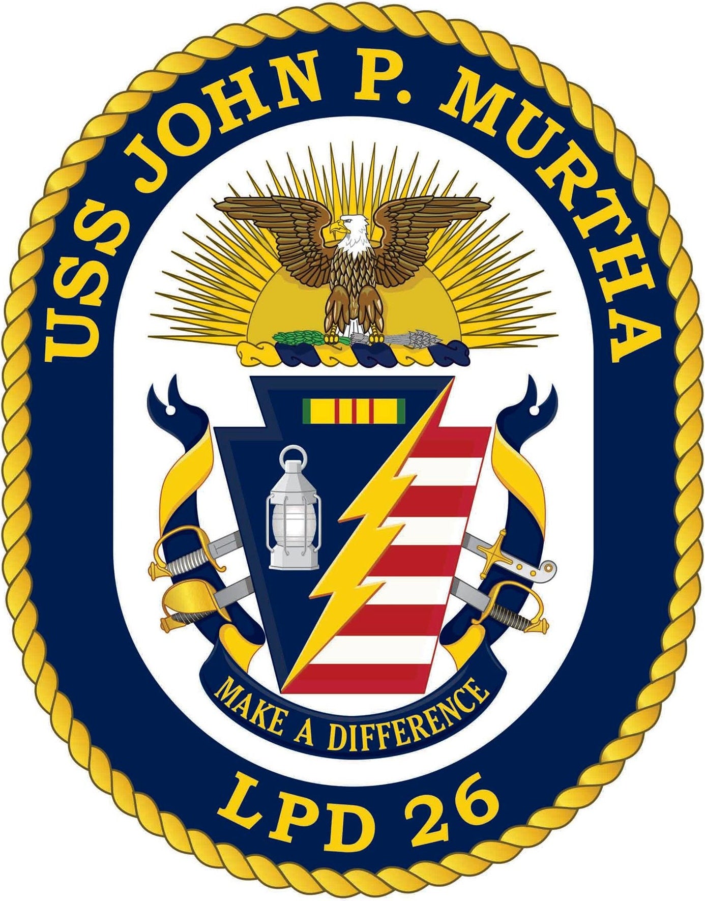 USS John P. Murtha LPD-26 Badge Iron On Heat Transfer Vinyl HTV San Antonio Class Amphibious transport dock