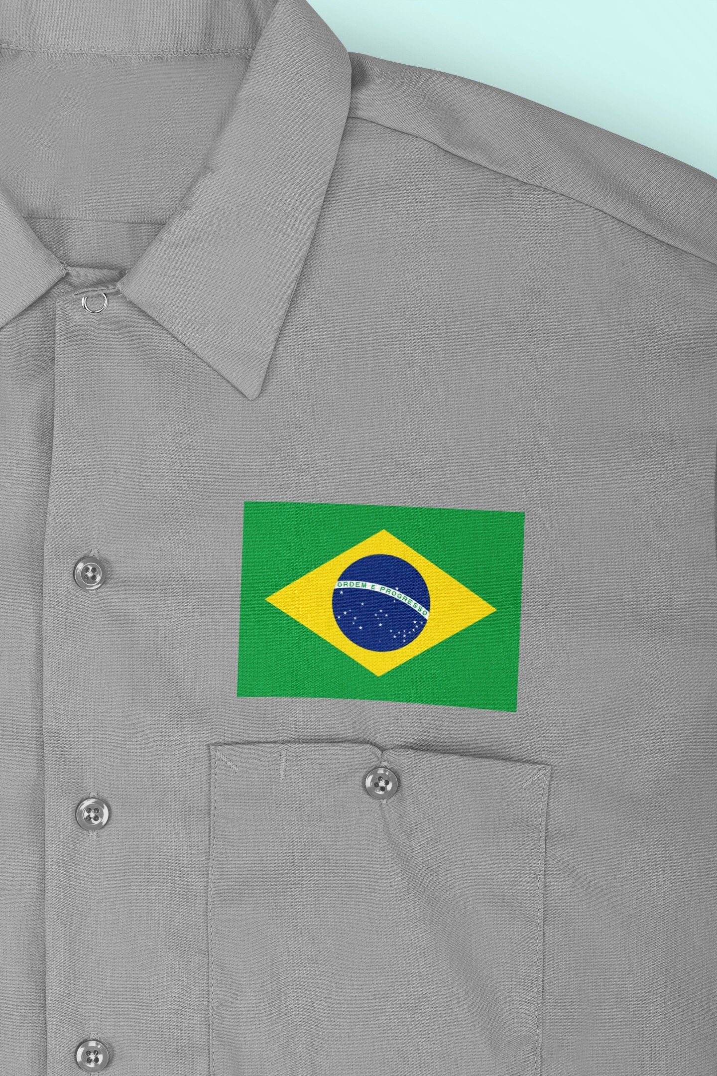 Brazil Flag Iron On Heat Transfer Vinyl HTV / Brasília / Federative Republic of Brazil / Brazilian / Brasil / Ordem e Progresso