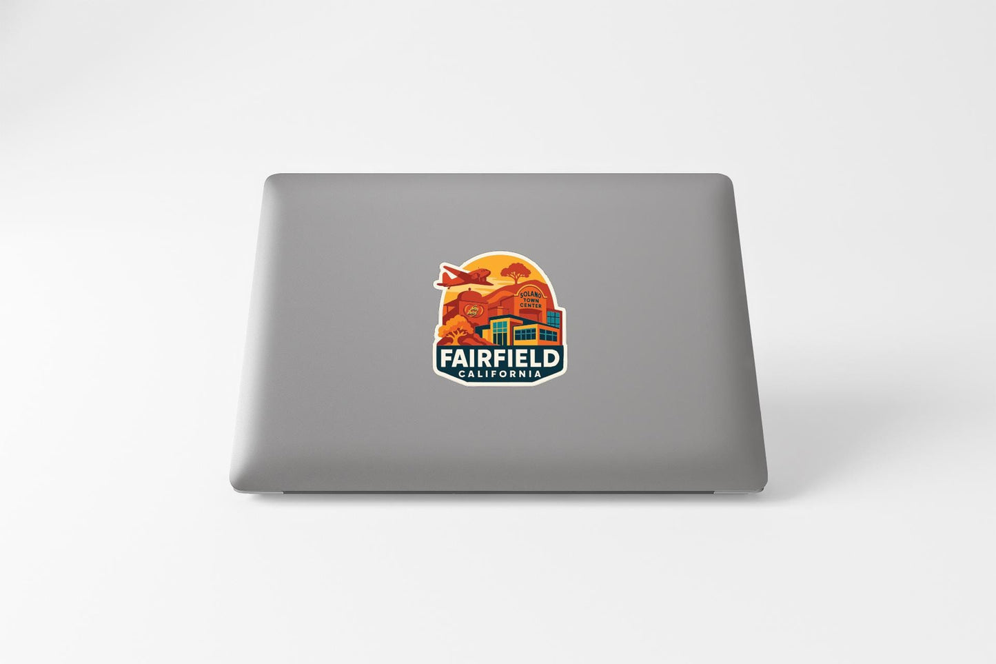 a sticker with a logo of Fairfield, California.