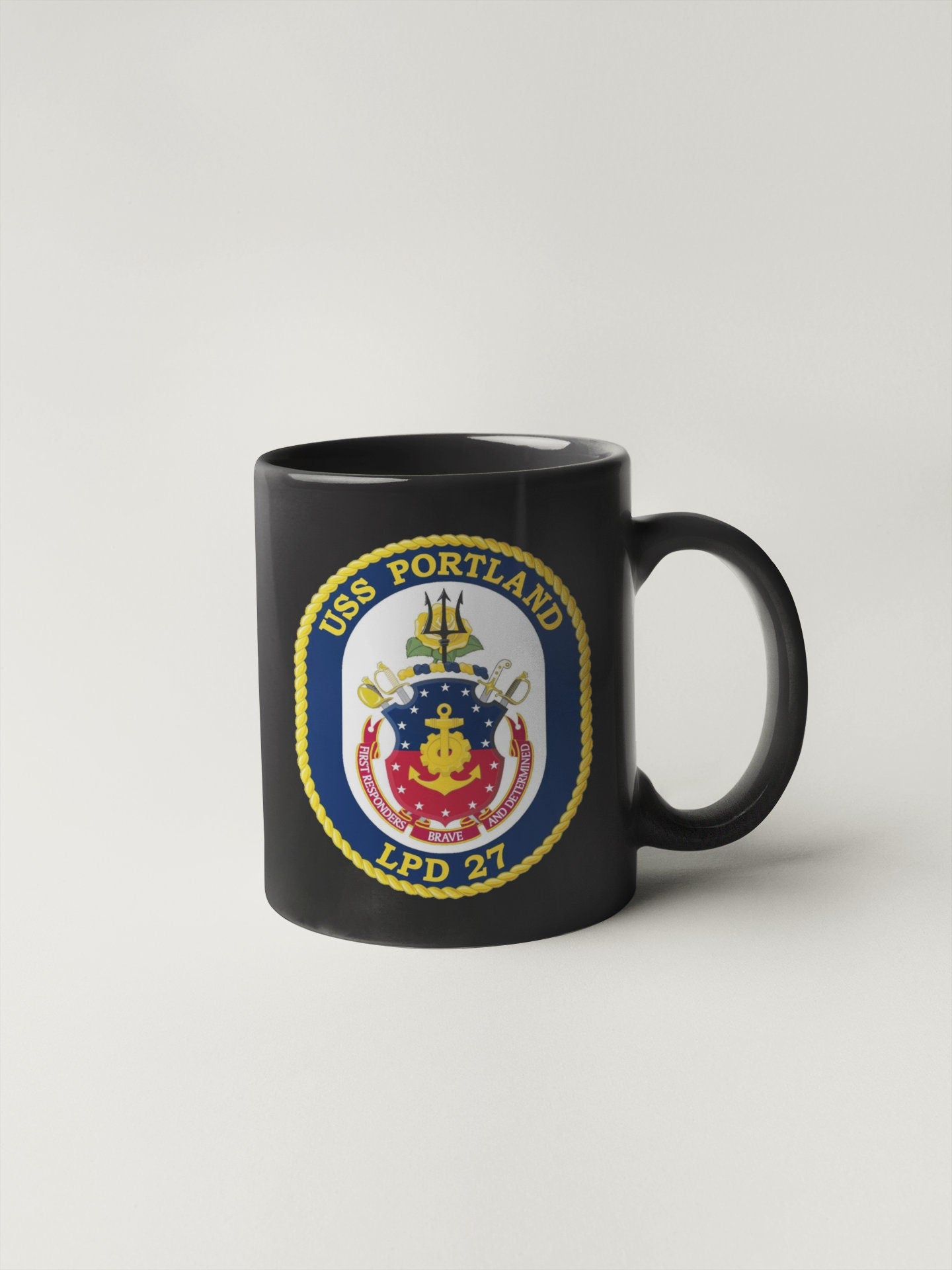 USS Portland LPD-27 Badge Sticker Decal San Antonio Class Amphibious transport dock Car Sticker Bumper Sticker for Car Emblem