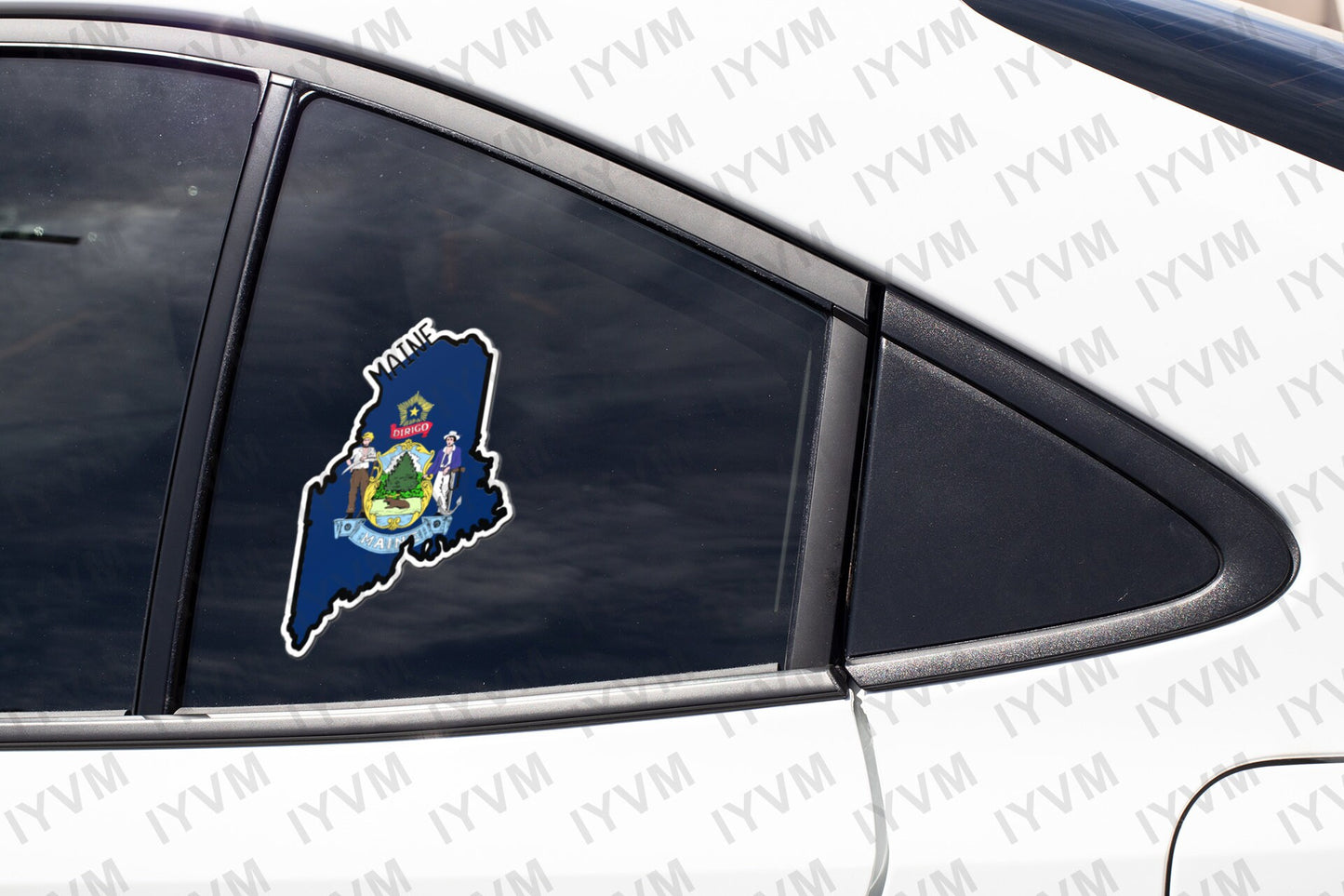 State of Maine Map Flag Sticker Decal  USA Maine State  Augusta  The Pine Tree State