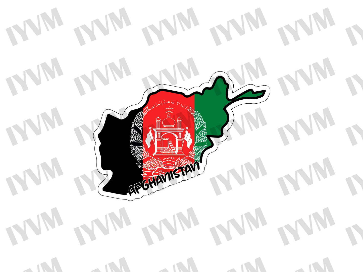 Afghanistan Map Flag Sticker Decal / Kabul / Heart of Asia