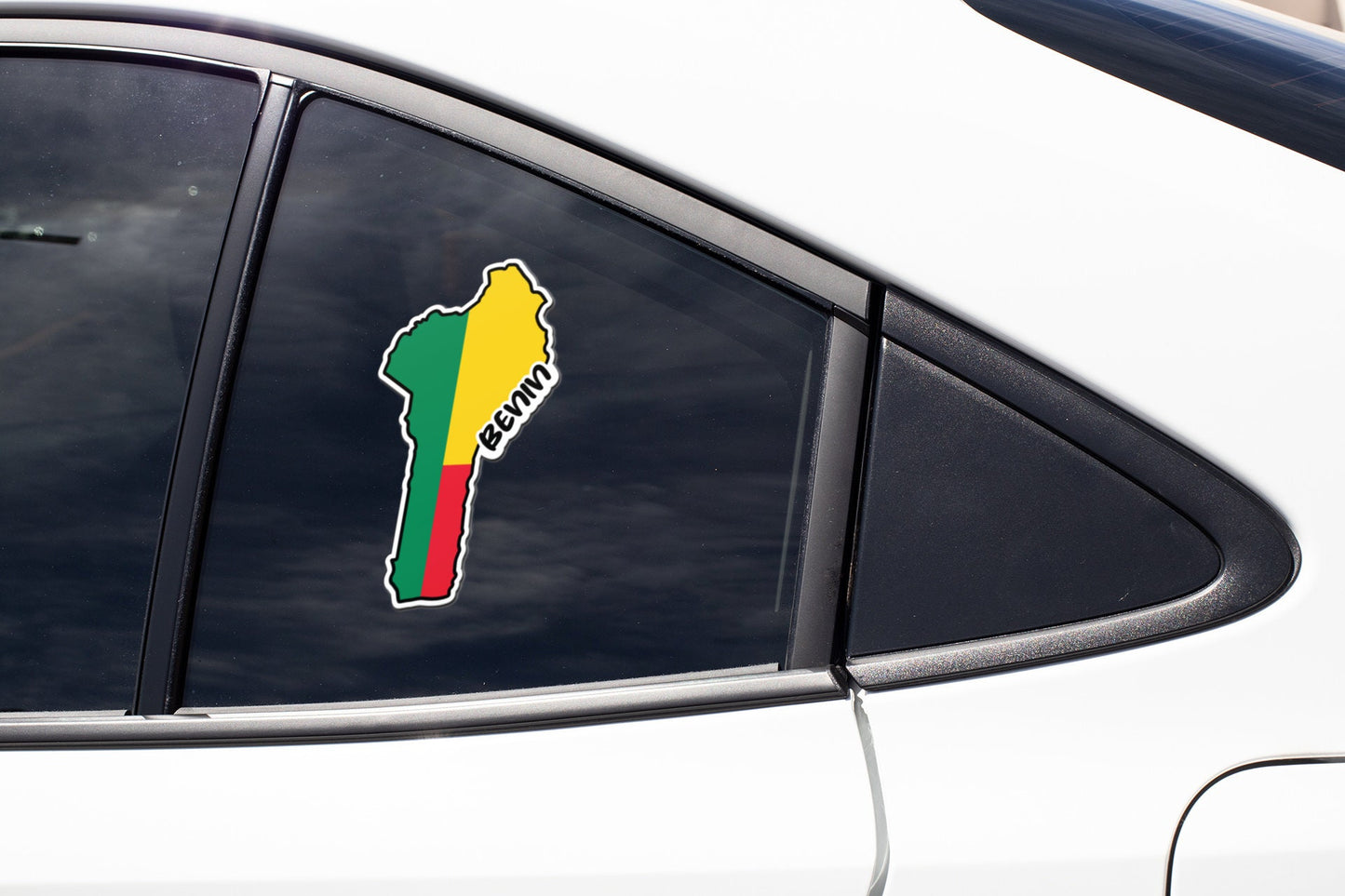 Benin Map Flag Sticker Decal