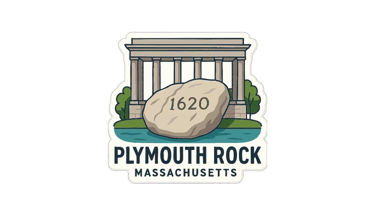 Plymouth Rock Massachusetts Iron On Heat Transfer Vinyl HTV Die-Cut Symbolic