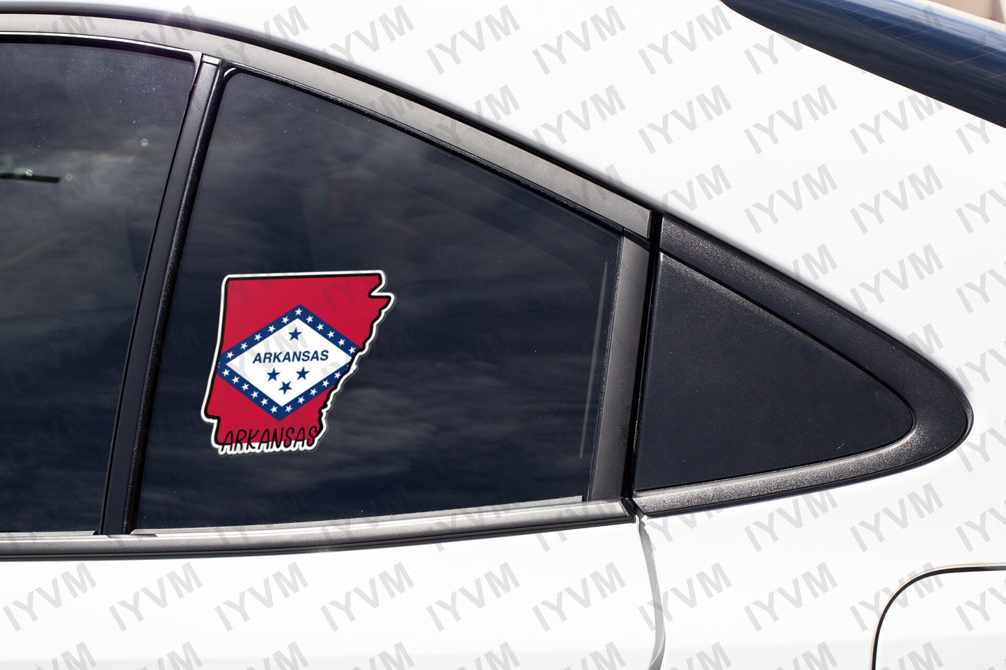 State of Arkansas Map Flag Sticker Decal  USA Arkansas State  Little Rock  The Natural State  Bear State  Bowie State / Hot Springs State