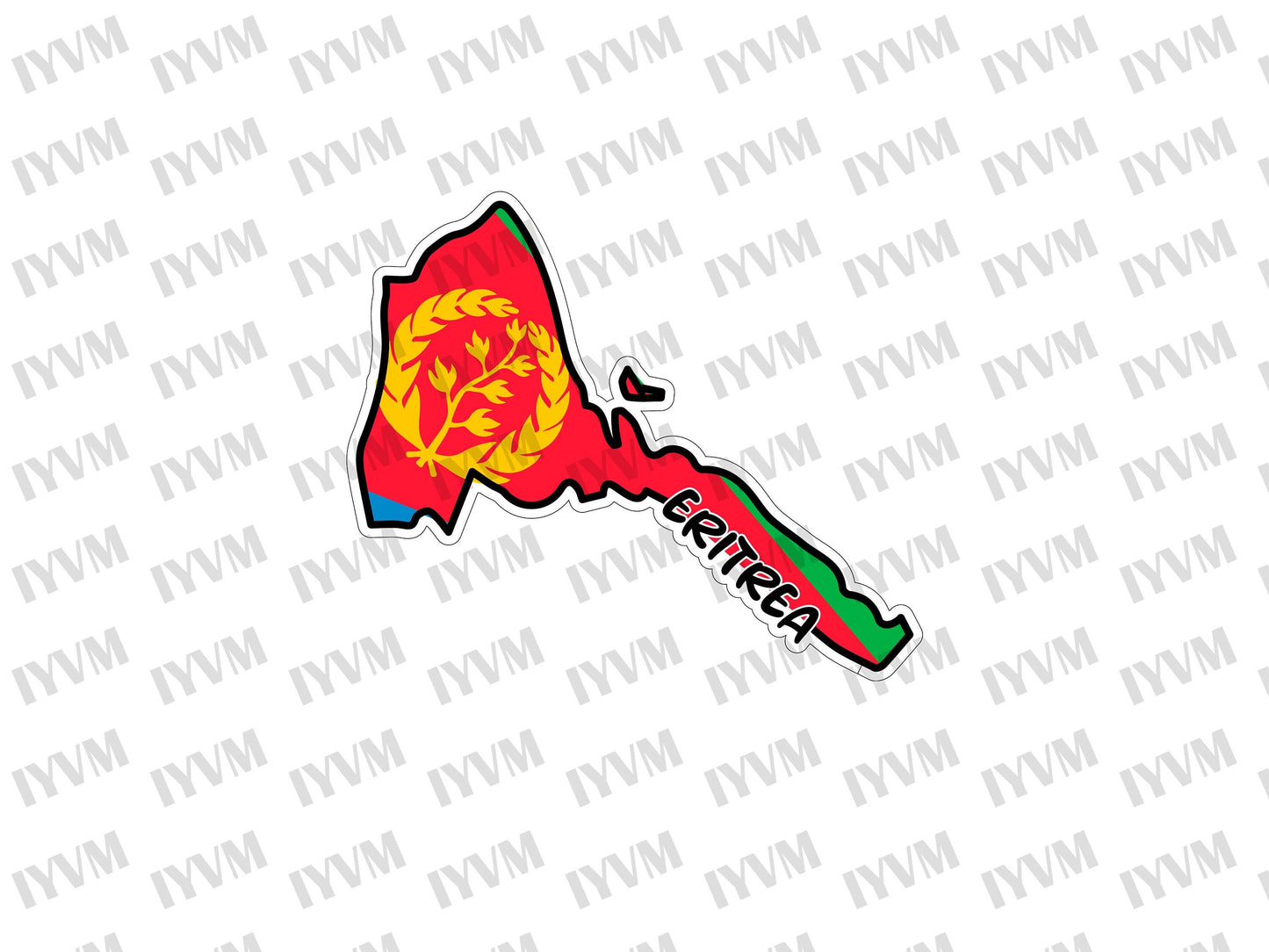 Eritrea Map Flag Sticker Decal / State of Eritrea / Asmara / Tigrinya / Eritrean