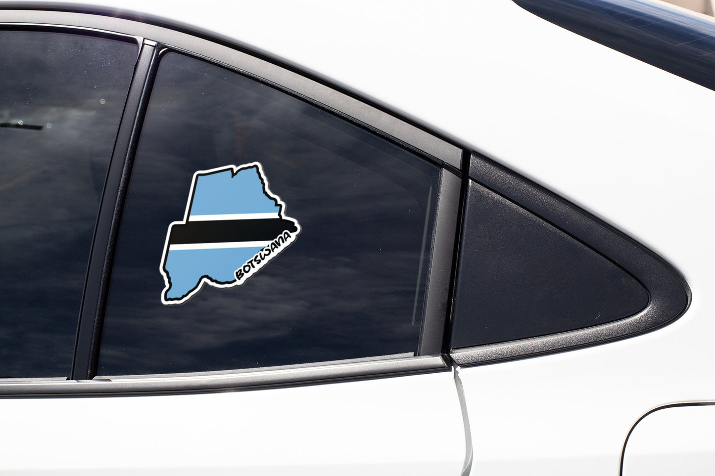 Botswana Map Flag Sticker Decal