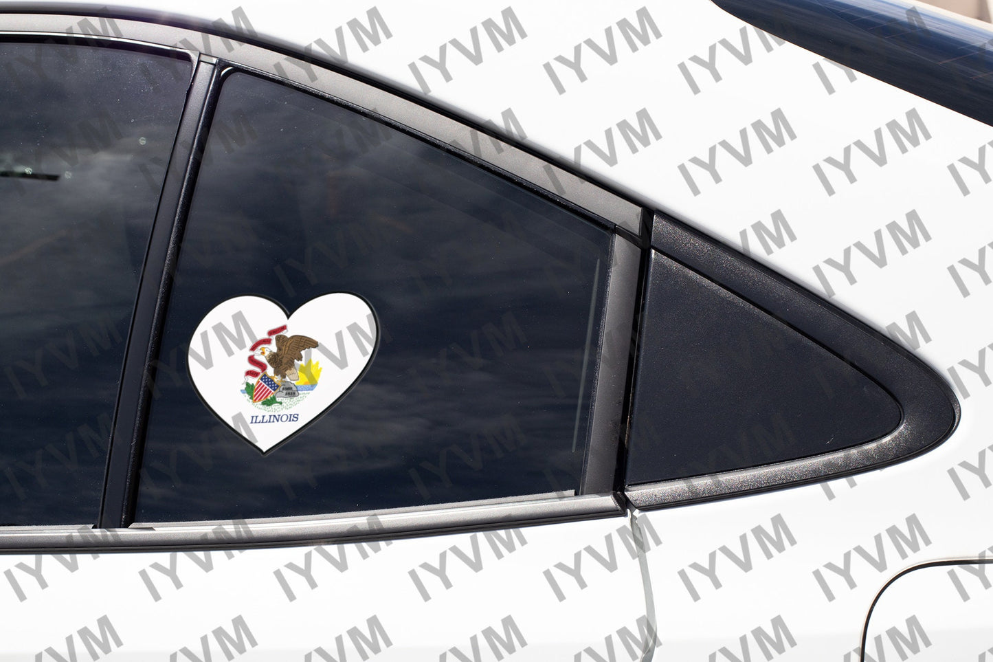 State of Illinois Flag Heart Sticker Decal  USA Illinois State  Springfield  Prairie State  Land of Lincoln  Corn State / Garden of the West
