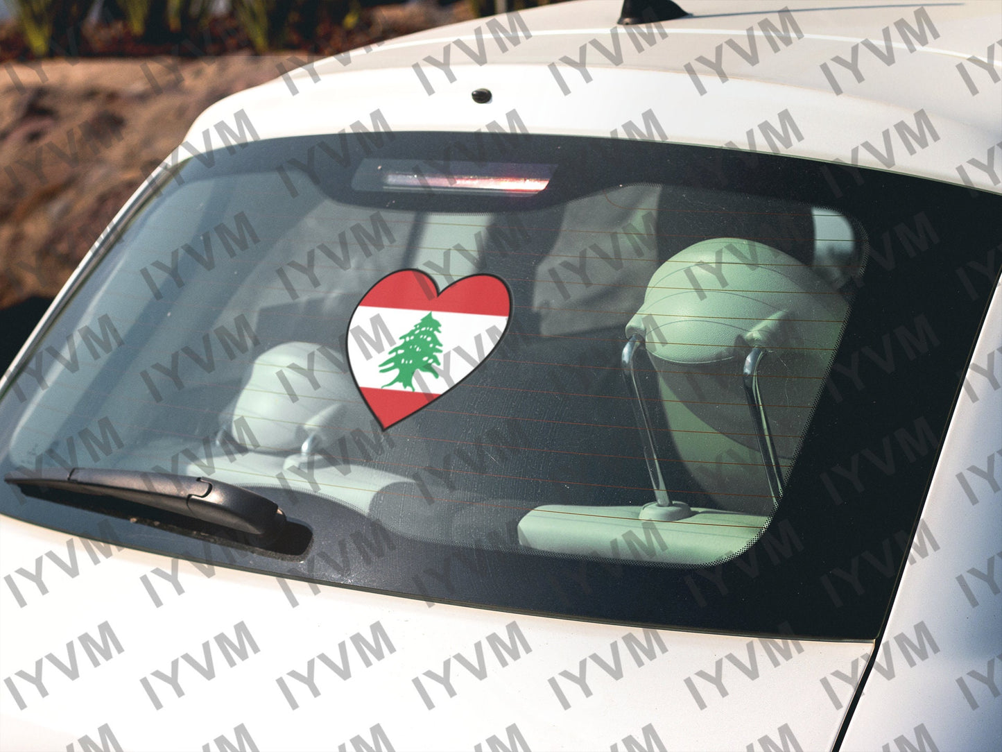 Lebanon Flag Heart Sticker Decal / Republic of Lebanon / Lebanese Republic / Beirut / Lebanese
