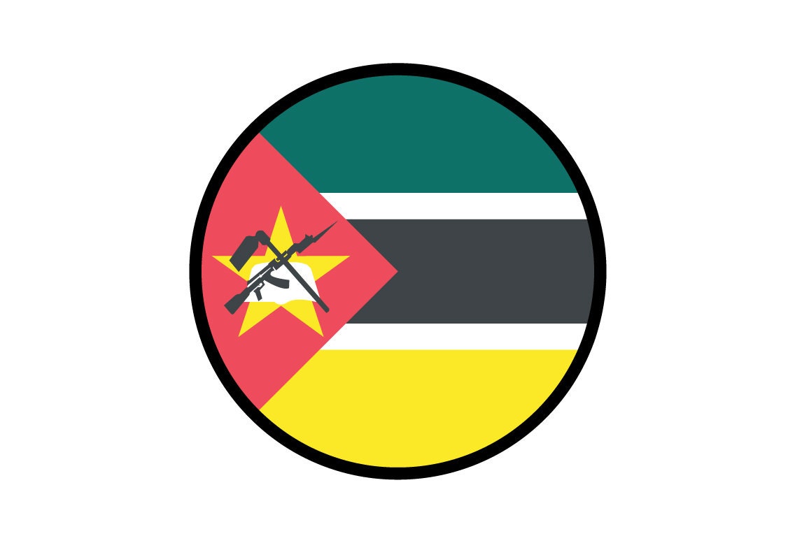 Mozambique Flag Circle Sticker Decal