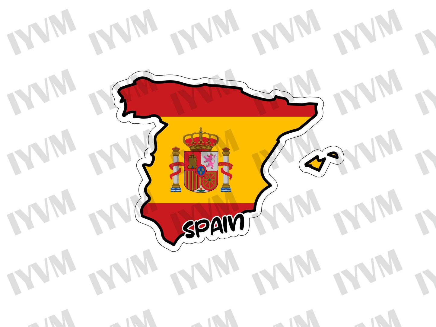 Spain Map Flag Sticker Decal / Kingdom of Spain / Reino de España / Plus ultra / Spanish